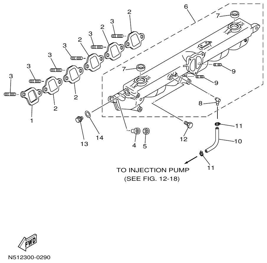 Yamaha ME422STIP2 (N601)STIP1(N611) INTAKE MANIFOLD parts diagram
